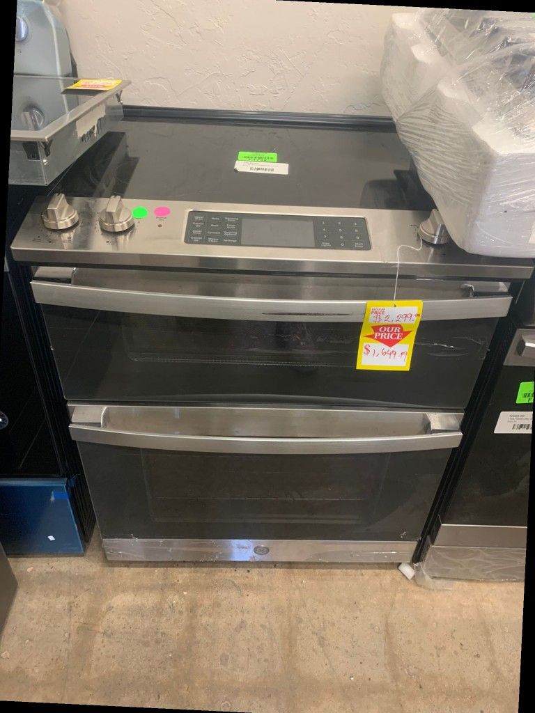 GE JSS86SPSS 6.6 cu. ft. SlideIn Double Oven Electric Range for Sale