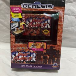 New Street Fighter Sega Genesis Console Heroes Ken & Ryu Stage Diorama Collect
