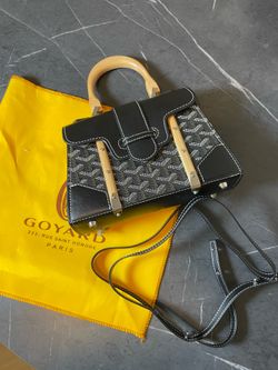 Authentic Goyard Mini Saigon Structured Crossbody Bag Black