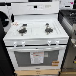 New open box Whirlpool white 4 burner range stove 