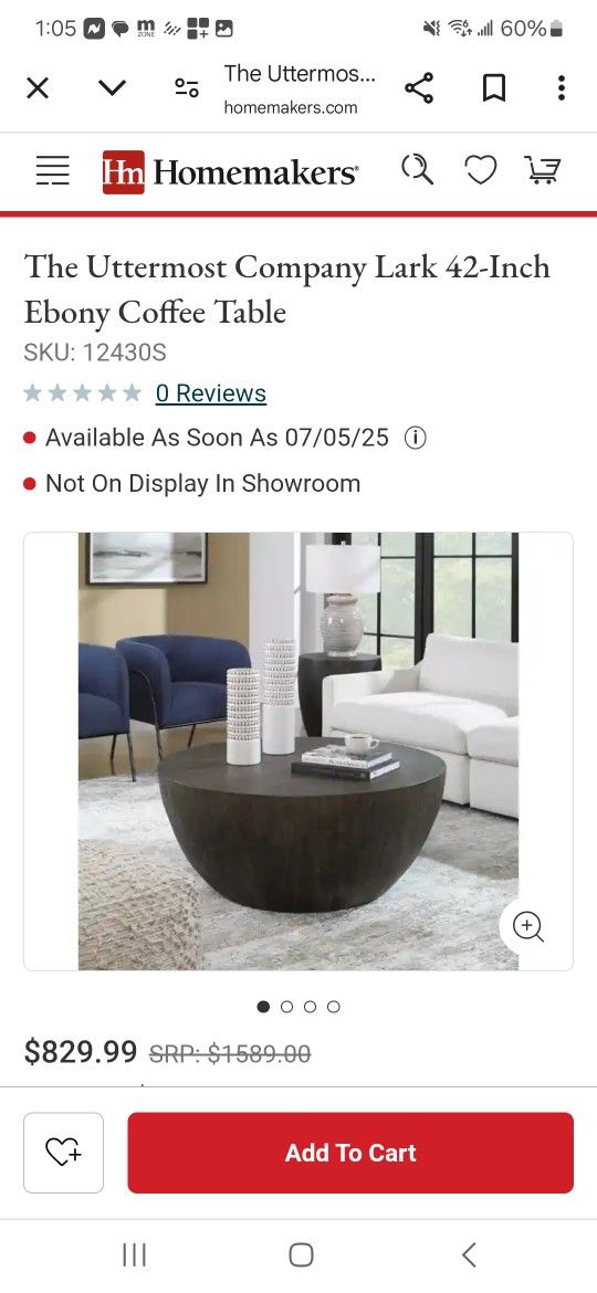 Uttermost Round Coffee Table