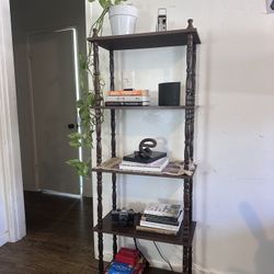 Vintage MCM Spindle 5 Display Shelf Bookcase