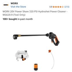 WORX 20V Power Share 320 PSI Hydroshot Power Cleaner - WG620.9 (Tool Only)