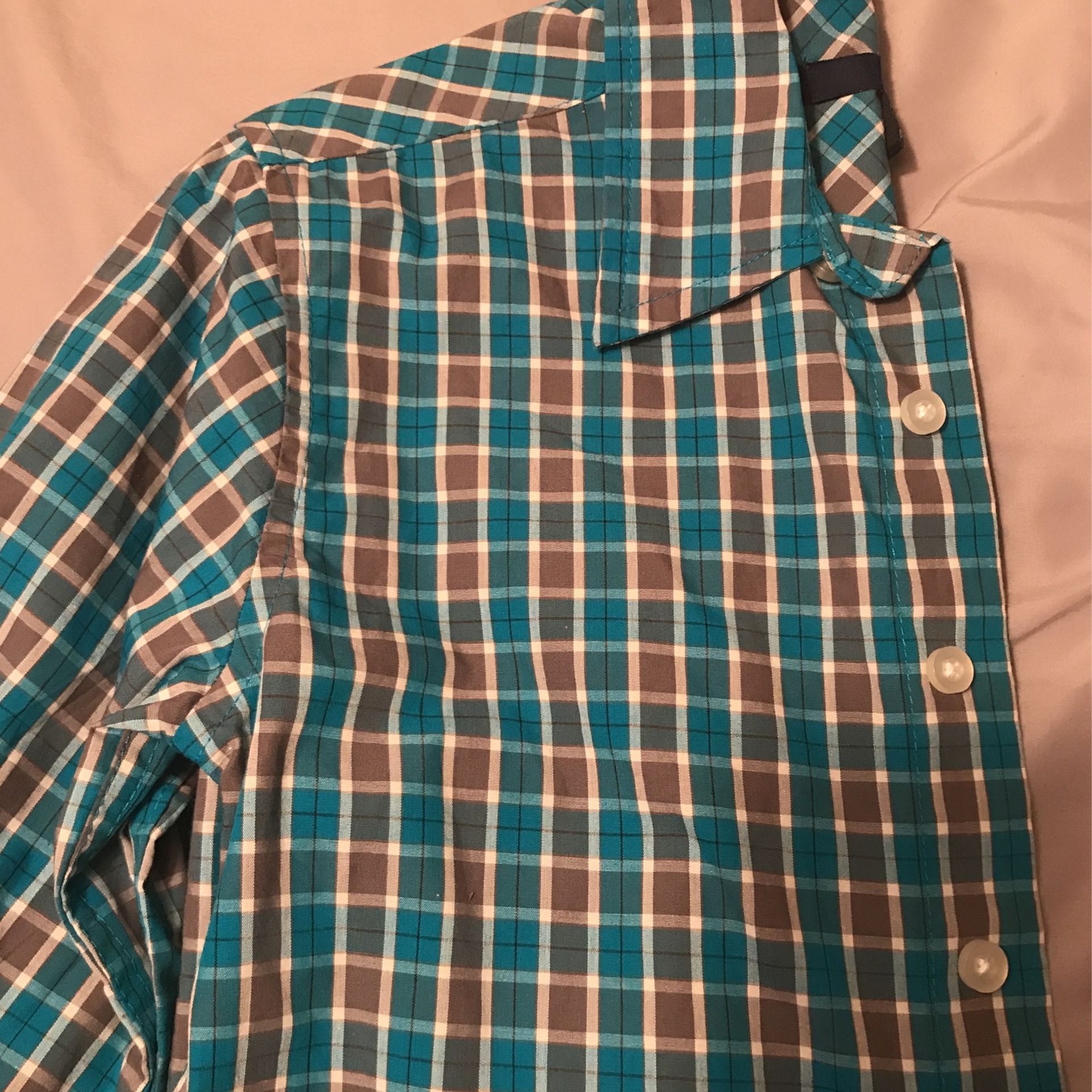 Boys Turquoise and Gray Shirt