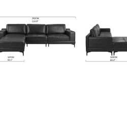 Black Leather Sectional Sofa