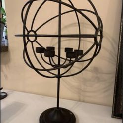Boutique decor (like restoration hardware) iron globe tea light candle holder