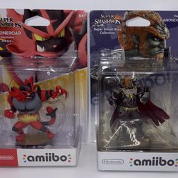 Lot of 2 - Incineroar & Ganondorf - Nintendo Amiibos -  Super Smash Bros. 