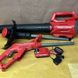 CRAFTSMAN V2O 20-volt max Cordless Battery String Trimmer and Leaf Blower Combo Kit 2.0ah battery and Charger included 