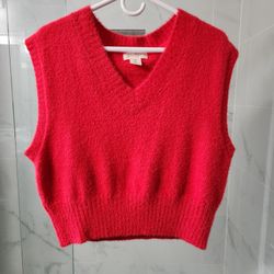 Woman Red Sleeveless Top