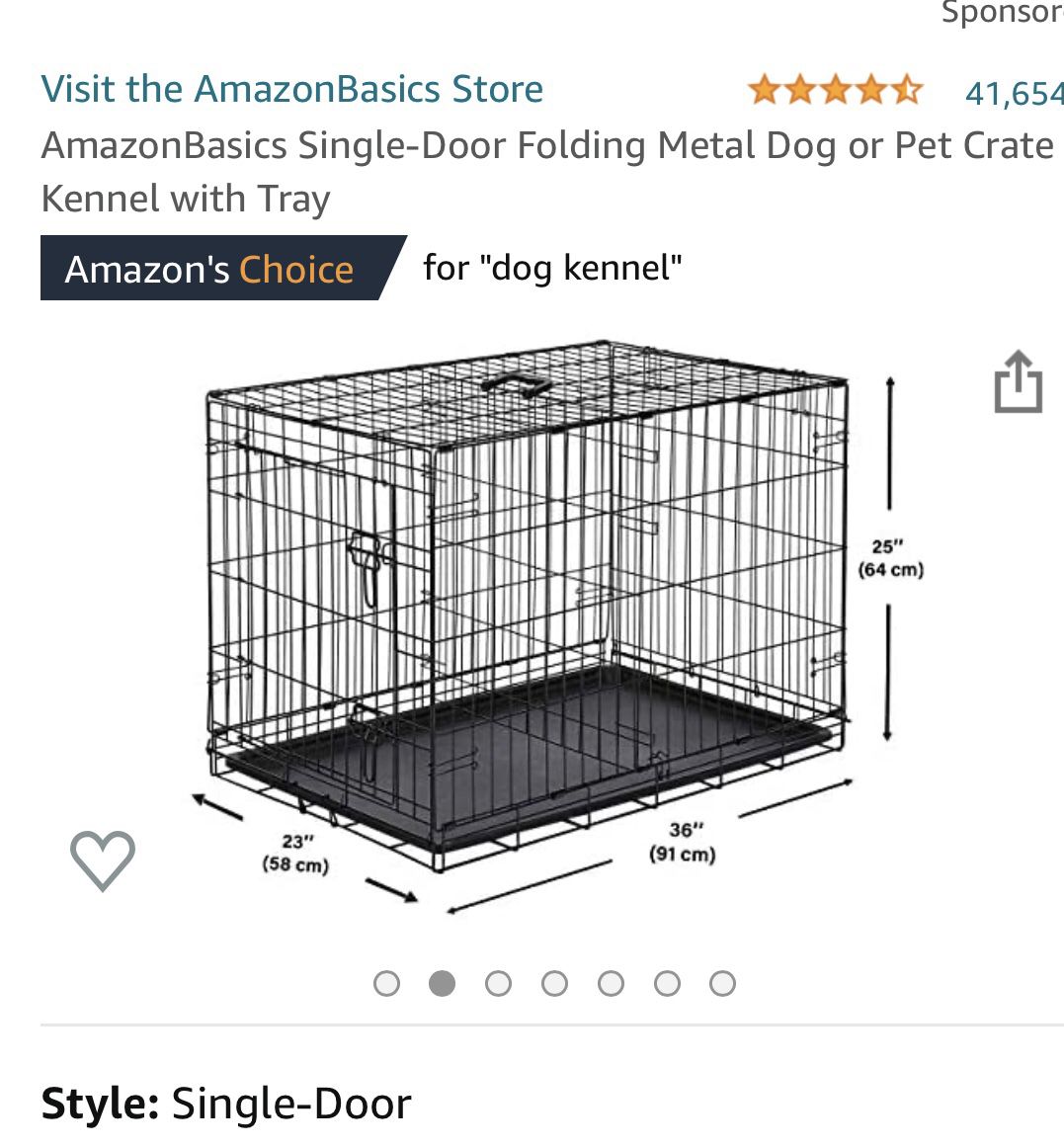 36in single door metal dog crate