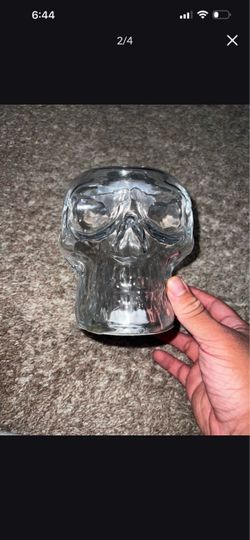 Clear Skull candle holder