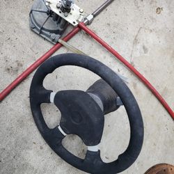Tilting Boat Steering Wheel With Good Steering Cable Morse Rotary