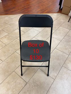 Black folding chairs