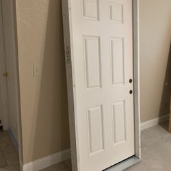 36 Inch Fiberglass 6-panel Exterior Door (New)