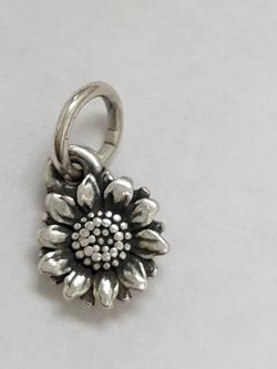 James Avery Wild Sunflower mini Charm in sterling silver - uncut loop
