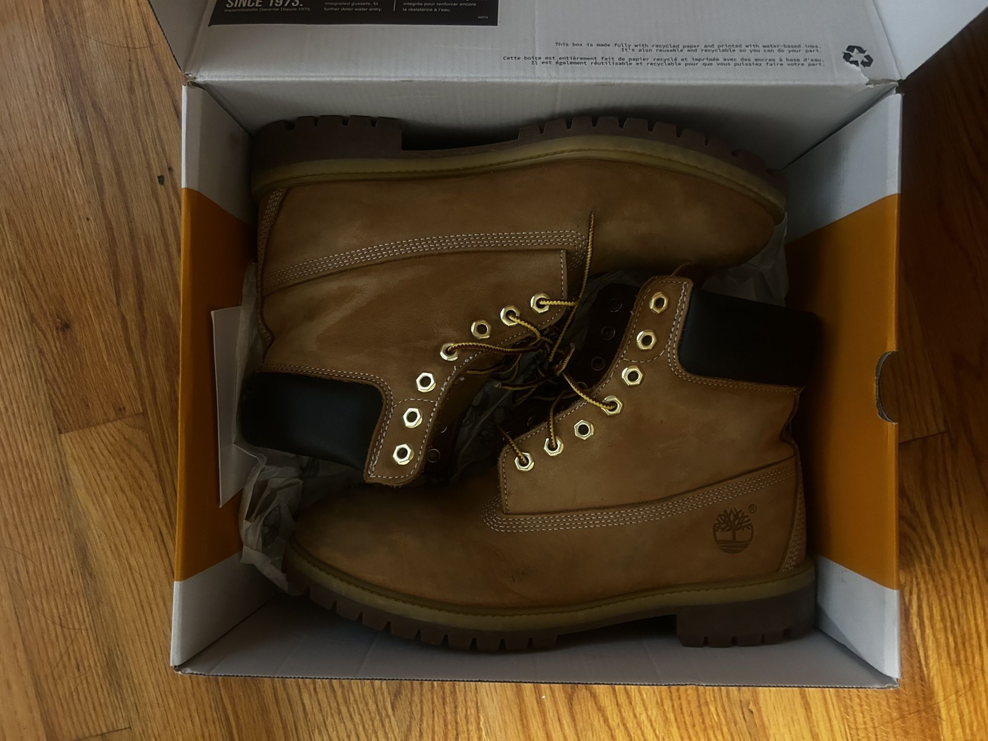 timberland 6in boots wheat nunbuck size 10