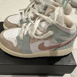 Air Jordan 1 Mid SE TD 'Scalloped Edge' Toddler Girl Size 9 