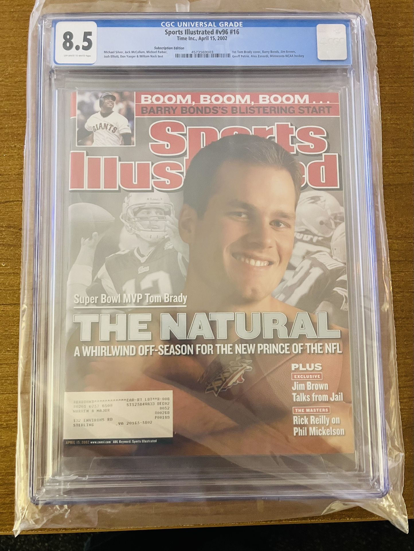 8.5 Graded Tom Brady Sports Illustrated Magazine 