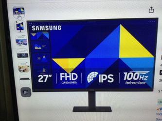 SAMUNG 27’’ (S30GD) ESSENTIAL MONITOR WITH IPS PANAL AND TILT ONLY STAND, 100 HZ REFRESH RATE, ERGONOMIC DESIGN, ADVANCED EYE CARE, GAME MODE