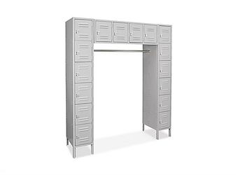locker unit featuring 16 individual lockers,