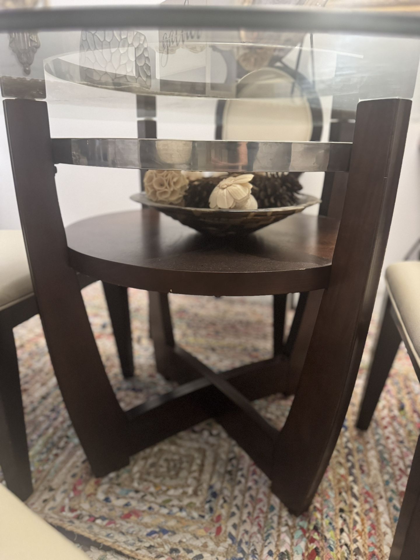Glass Top Dinning Table With Four Chairs