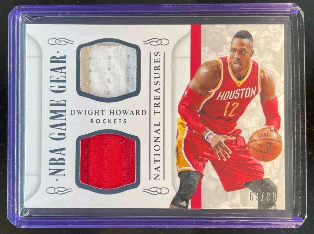 2014-15 Panini National Treasures Dwight Howard NBA Game Gear Duals Jersey # /99 Houston Rockets
