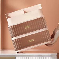 Transparent Desktop Cosmetic Organizer with Drawer – Makeup, Lipstick & Perfume Storage Box