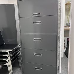 Gray 5 Draw File Cabinet 