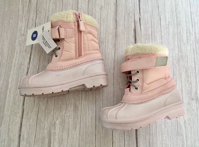Pink Snow Boots, Size 8