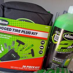 Slime rugged tire plug kit and tire and tube premium sealant