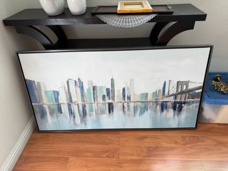 Large Framed City Skyline Canvas Wall Art
