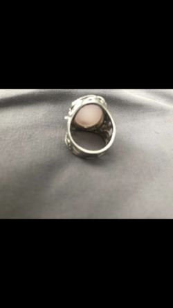 PINK STONE STERLING SILVER DESIGNER RING