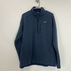 Patagonia Mens Blue Better Sweater Long Sleeve 1/4 Zip Pullover Fleece Jacket XL