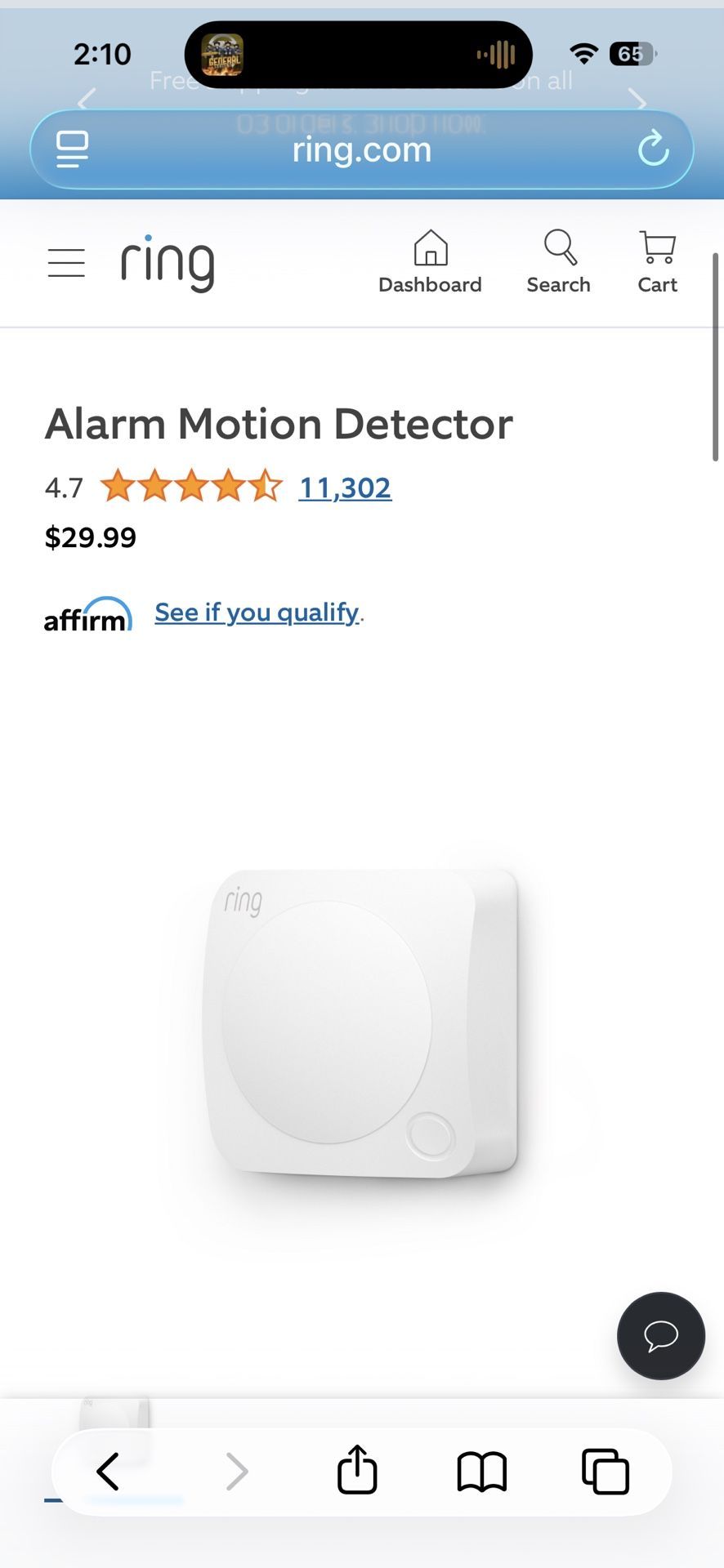 Ring Motion Detector