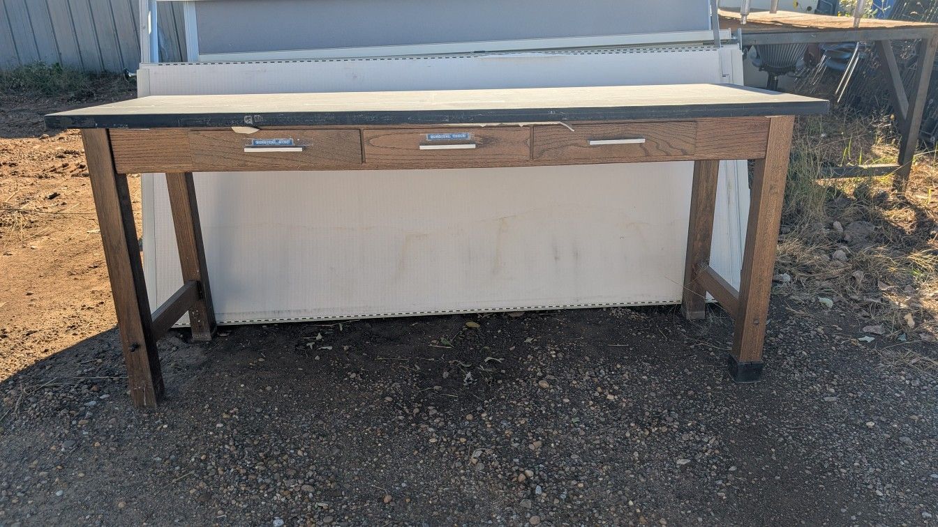Vintage Wood Lab Table Or Desk