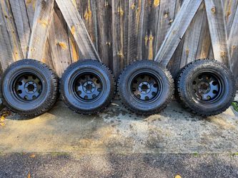 Set of 4 Black Off-Road Wheels and Tires 33”