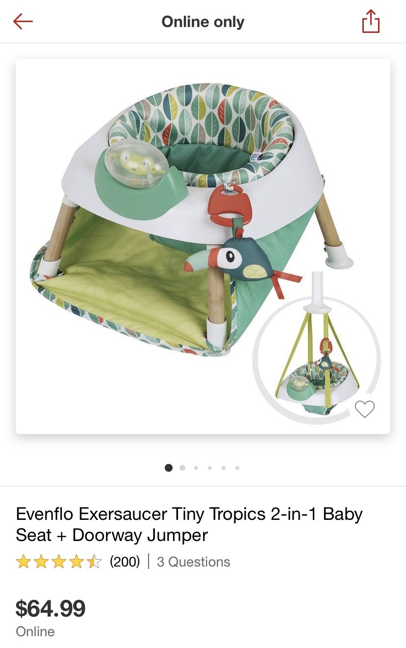 Like New Excersaucer and Infant Seat Combo