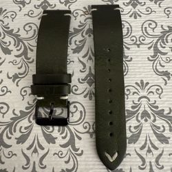 WOUKUP Vintage Leather Watch Band Quick Release Replacement Genuine Watch 22mm for Men