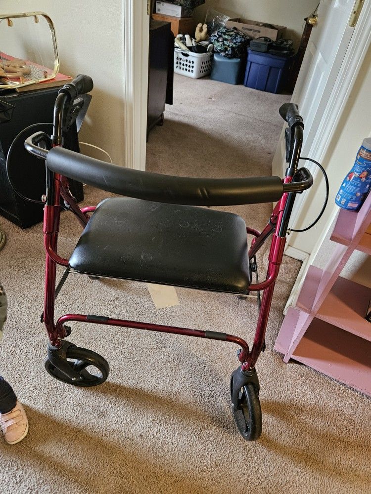 Walker With Seat And Brakes