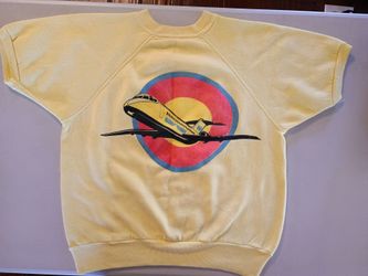 Vintage 1970s Hushes Airwest YellowSweatShirt RARE