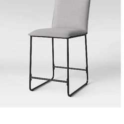 Upholstered Counter Height Barstool with Metal Frame Gray Fabric - Room Essentials
