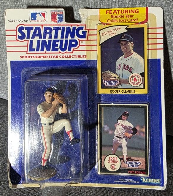 Vintage 1990 Starting Lineup action figure of baseball player Roger Clemens