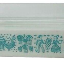 VTG Pyrex Amish Butterprint Rooster 503 1.5 QT Refrigerator Dish & Lid 503-C