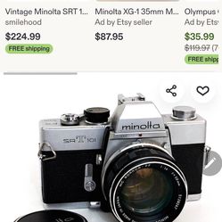 Minolta SRT 101 35mm SLR Film Camera Rokkor-PF 1:1.4 f=58mm