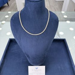 Tennis Chain Diamonds Real 22 Inch Gold Real / 5 MM Wide 