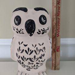 Owl Planter Unglazed Ceramic 9"x 5.5" wide  New