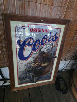 RARE COORS BULLRIDER COWBOY RODEO MIRROR
