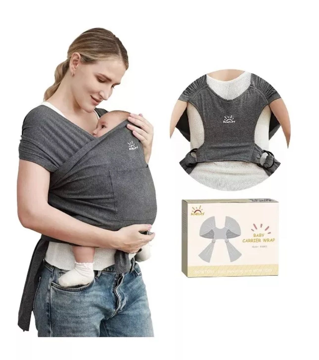 Baby Wraps Carrier/ Sling for Newborn to Toddler, Breathable and Hands Free, Adjustable Carriers