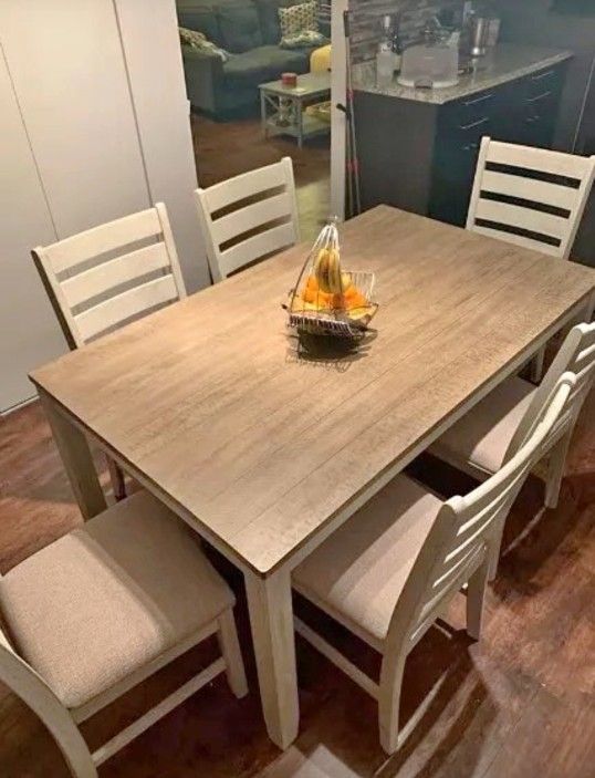 Kitchen Table With 6 Chairs Dining Room Set 💛No Needed Credit Check 💛 $39 Down Payment with Financing