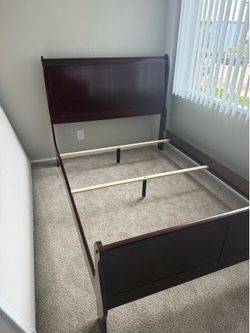 Full-Size Cherry Wood Bed Frame – Furniture of America “Burkhart” – Brand New, Never Used